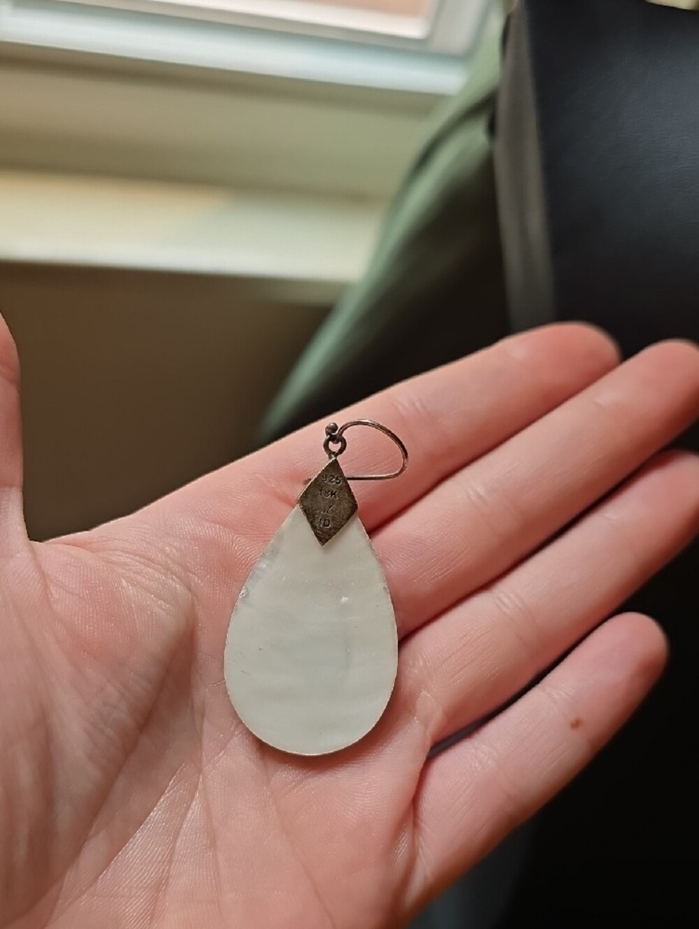 Vintage Robert Manse Bali Sterling Silver 18K Abalone Mother of Pearl Teardrop - Picture 5 of 7